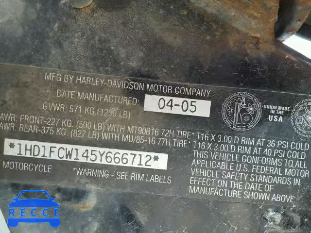 2005 HARLEY-DAVIDSON FLHTCUI 1HD1FCW145Y666712 image 9