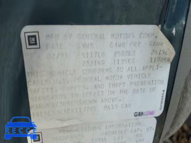 1993 CHEVROLET CAPRICE CL 1G1BL53EXPR117765 image 9