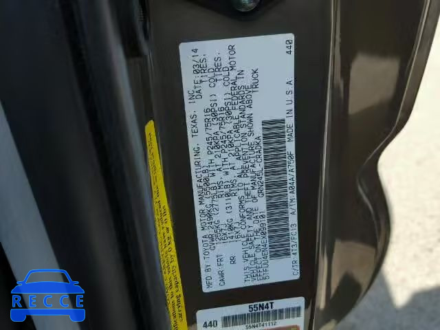 2014 TOYOTA TACOMA ACCESS CAB 5TFUU4EN4EX099101 image 9