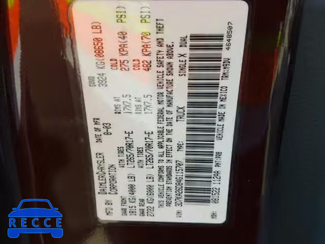 2004 DODGE RAM 2500 S 3D7KA26D84G115707 image 9