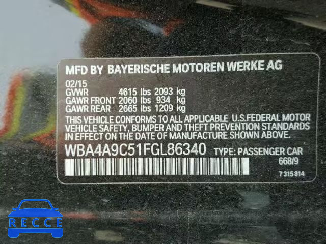 2015 BMW 428I GRAN WBA4A9C51FGL86340 image 9