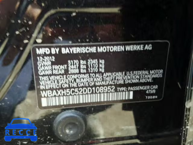 2013 BMW 528XI WBAXH5C52DD108952 Bild 9