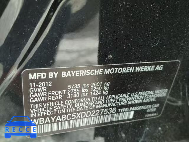 2013 BMW 750I WBAYA8C5XDD227536 Bild 9