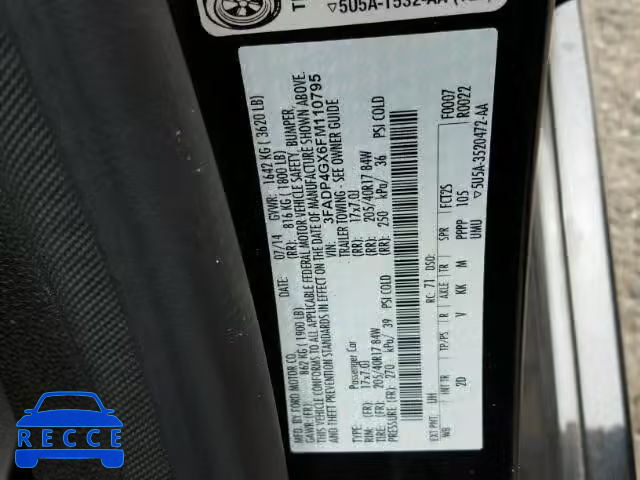 2015 FORD FIESTA ST 3FADP4GX6FM110795 image 9