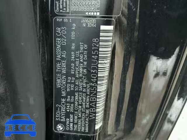 2003 BMW 330CI WBABN53403JU45128 image 9