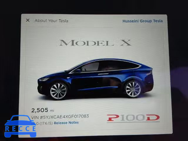 2016 TESLA MODEL X 5YJXCAE4XGF017083 зображення 7