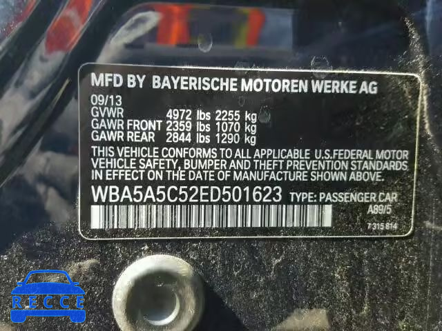 2014 BMW 528I WBA5A5C52ED501623 image 9