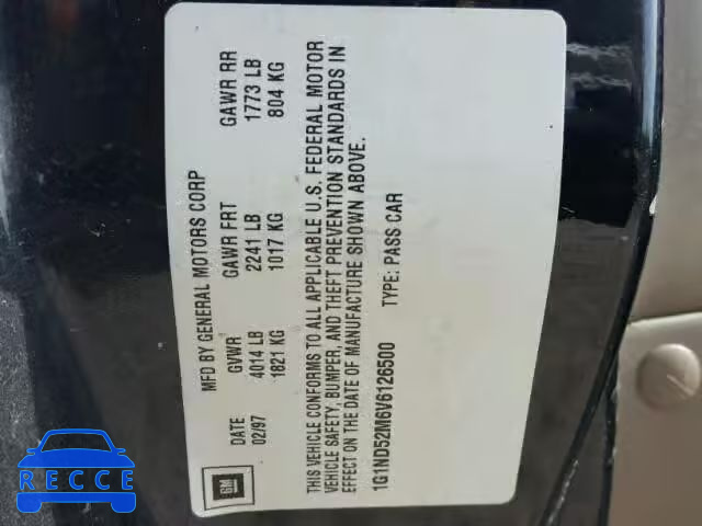 1997 CHEVROLET MALIBU 1G1ND52M6V6126500 image 9