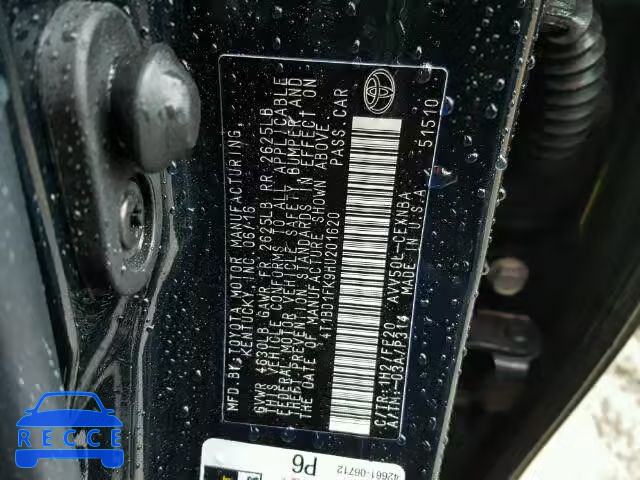 2017 TOYOTA CAMRY HYBR 4T1BD1FK9HU201620 image 9