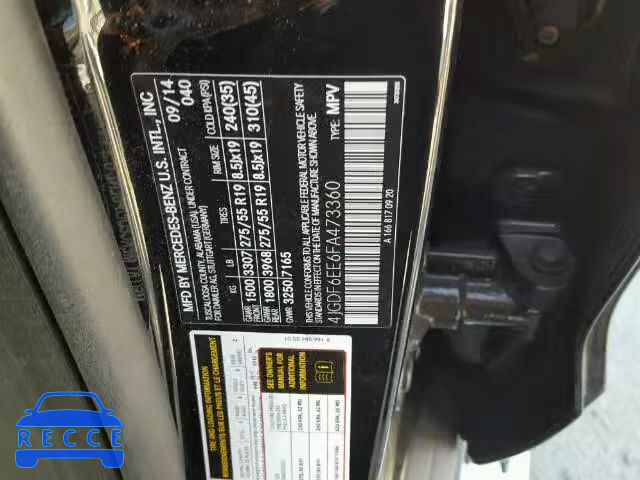 2015 MERCEDES-BENZ GL450 4 MA 4JGDF6EE6FA473360 image 9