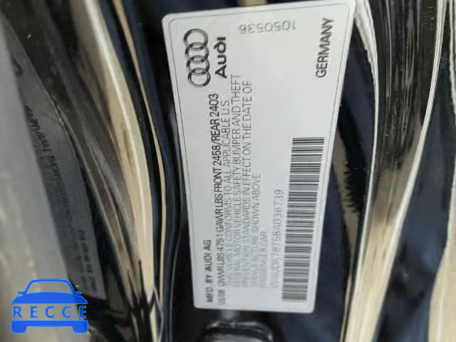 2008 AUDI A5 QUATTRO WAUDK78T58A036739 image 9