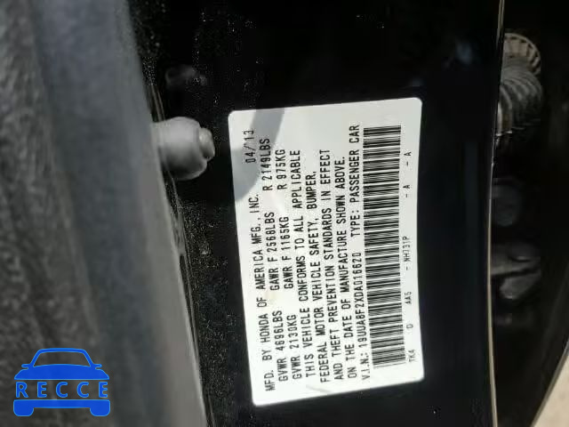 2013 ACURA TL 19UUA8F2XDA016620 зображення 9