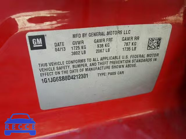2013 CHEVROLET SONIC RS 1G1JG6SB8D4212301 image 9