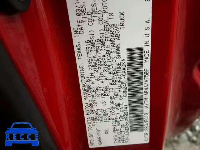2014 TOYOTA TACOMA ACCESS CAB 5TFUU4EN6EX099441 image 9