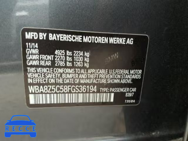 2015 BMW 328 XIGT S WBA8Z5C58FGS36194 image 9