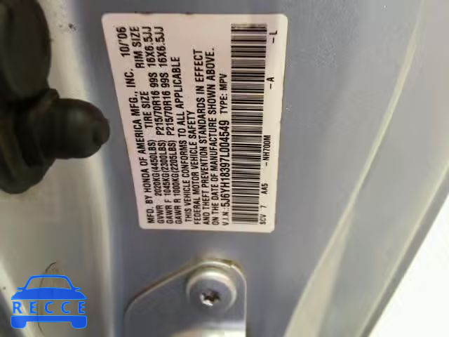 2007 HONDA ELEMENT LX 5J6YH18397L004549 image 9