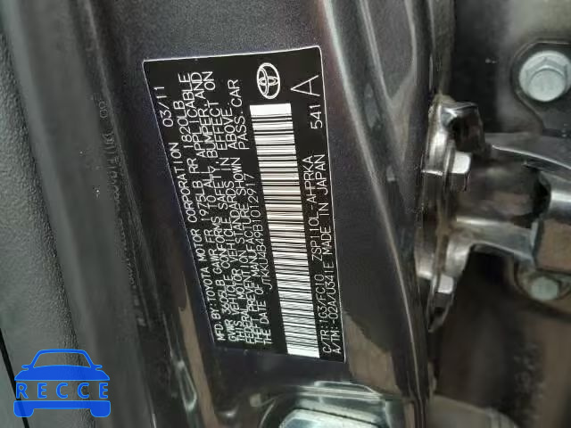 2011 TOYOTA SCION XD JTKKU4B49B1012917 зображення 9