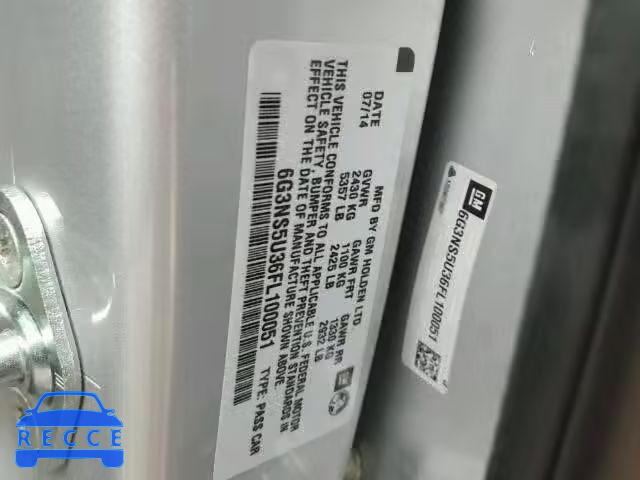 2015 CHEVROLET CAPRICE PO 6G3NS5U36FL100051 image 9