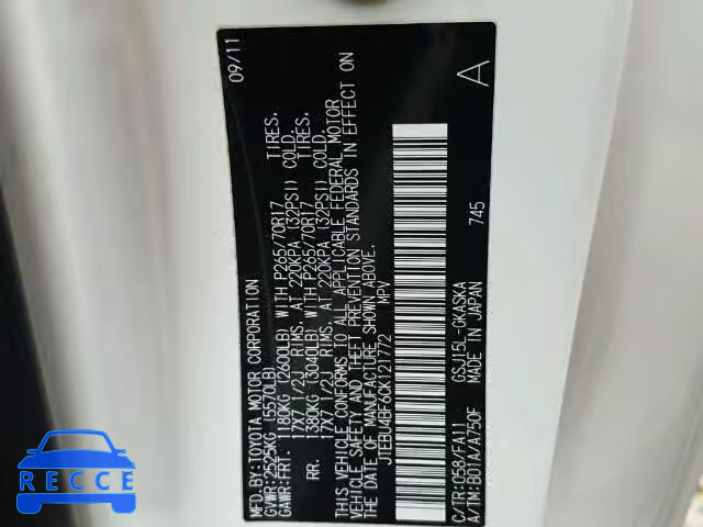 2012 TOYOTA FJ CRUISER JTEBU4BF6CK121772 image 9