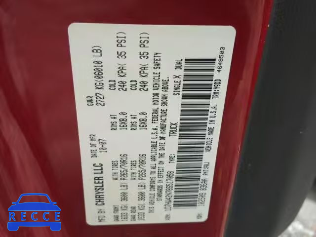 2008 DODGE DAKOTA SLT 1D7HW42N78S517058 Bild 9