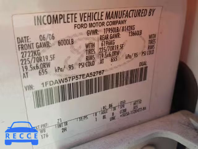 2007 FORD F550 SUPER 1FDAW57P57EA52767 image 9