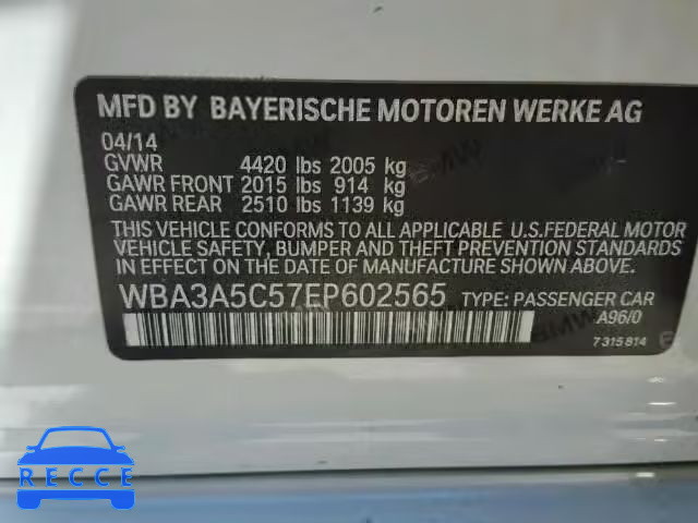 2014 BMW 328I WBA3A5C57EP602565 зображення 9