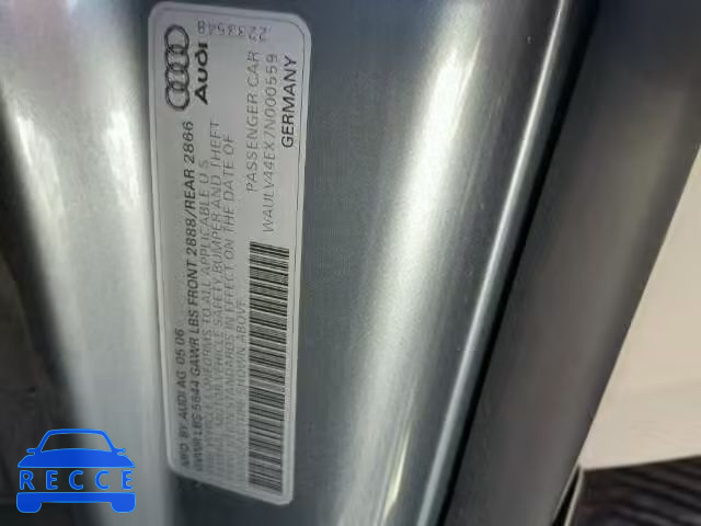 2007 AUDI A8 QUATTRO WAULV44EX7N000559 image 9