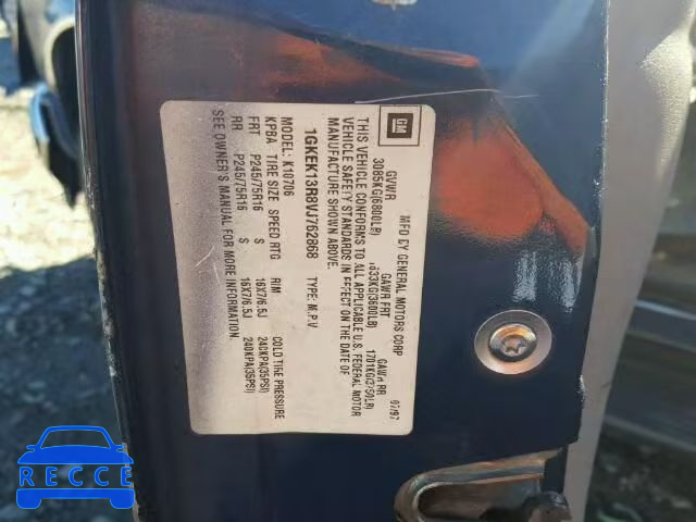 1997 GMC YUKON 1GKEK13R8VJ762868 image 9