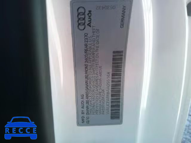 2010 AUDI A5 QUATTRO WAUCFAFR8AA055148 image 9