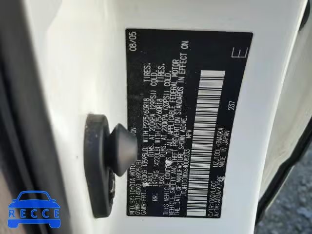 2006 LEXUS LX 470 JTJHT00WX64008233 image 9