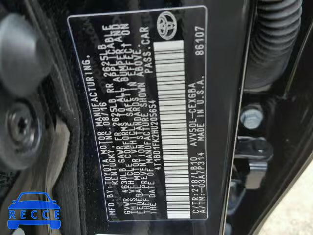 2017 TOYOTA CAMRY HYBR 4T1BD1FK2HU205654 image 9