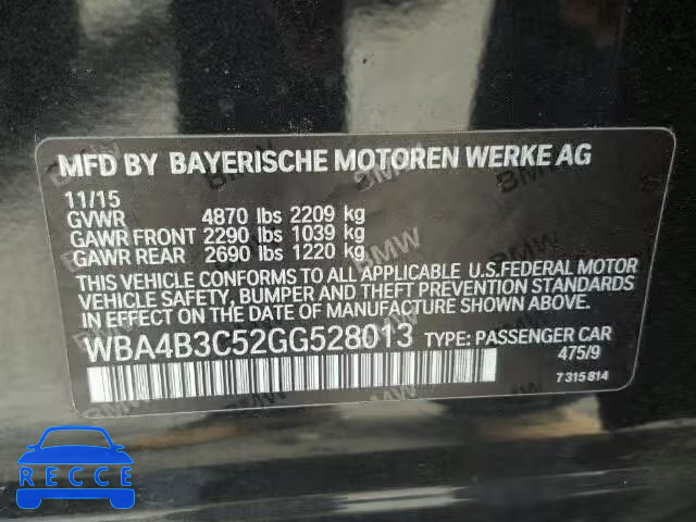 2016 BMW 435XI GRAN WBA4B3C52GG528013 image 9