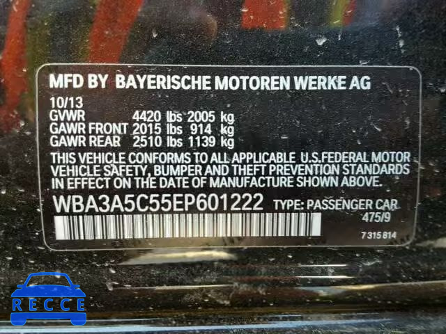 2014 BMW 328I WBA3A5C55EP601222 зображення 9