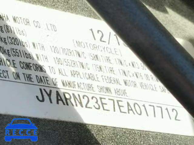 2014 YAMAHA YZFR1 JYARN23E7EA017712 image 9
