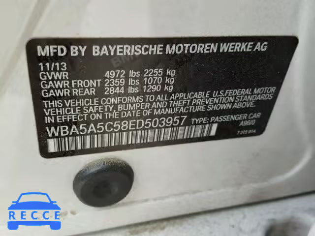2014 BMW 528I WBA5A5C58ED503957 image 9