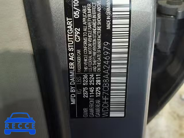 2010 MERCEDES-BENZ E550 WDDHF7CB8AA246979 image 9