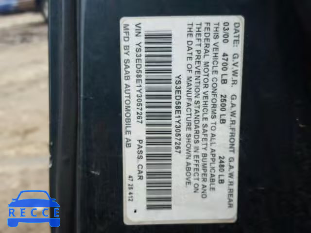 2000 SAAB 9-5 YS3ED58E1Y3057267 image 9
