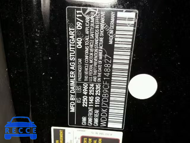 2012 MERCEDES-BENZ E550 WDDKJ7DB9CF148827 image 9