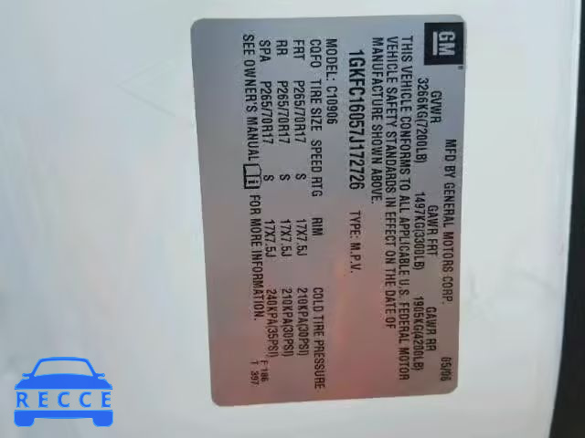 2007 GMC YUKON XL C 1GKFC16057J172726 image 9