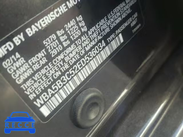 2014 BMW 535XI WBA5B3C52ED536034 Bild 9