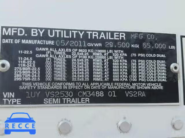 2012 UTIL TRAILER 1UYVS2530CM348801 Bild 9