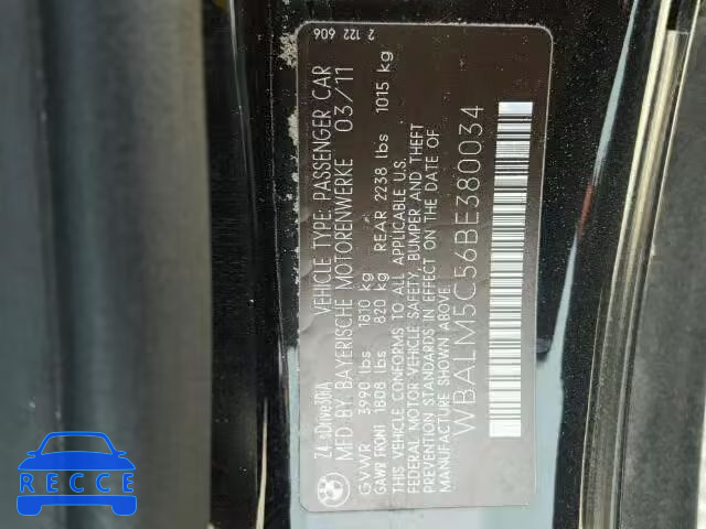 2011 BMW Z4 SDRIVE3 WBALM5C56BE380034 image 9