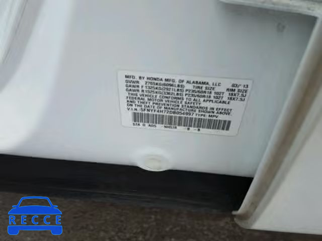 2013 HONDA PILOT EXLN 5FNYF4H72DB054997 image 9