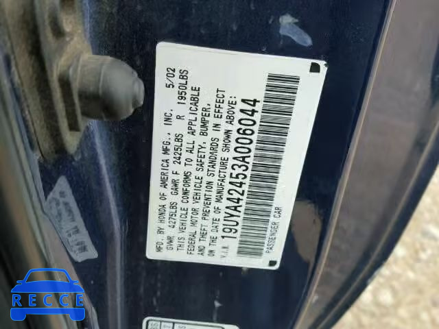 2003 ACURA 3.2 CL 19UYA42453A006044 image 9
