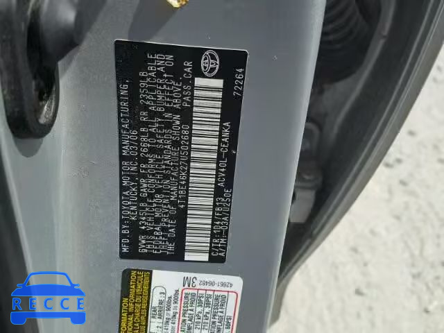 2007 TOYOTA CAMRY 4T1BE46K27U502680 image 9