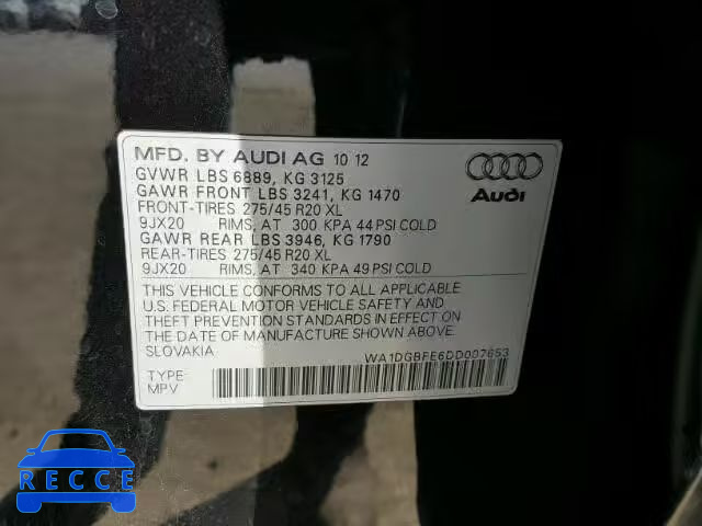 2013 AUDI Q7 PRESTIG WA1DGBFE6DD007653 image 9