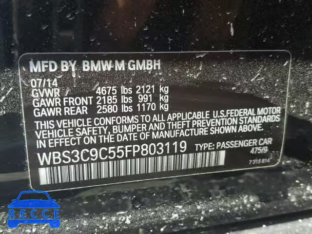 2015 BMW M3 WBS3C9C55FP803119 зображення 9