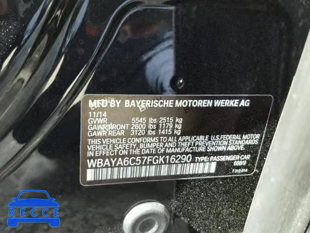 2015 BMW 740I WBAYA6C57FGK16290 image 9