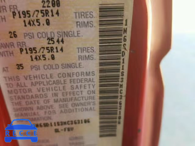 1991 NISSAN SHORT BED 1N6SD11S3MC363106 image 9