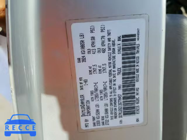 2003 DODGE RAM 2500 S 3D7KU26D13G770457 image 9